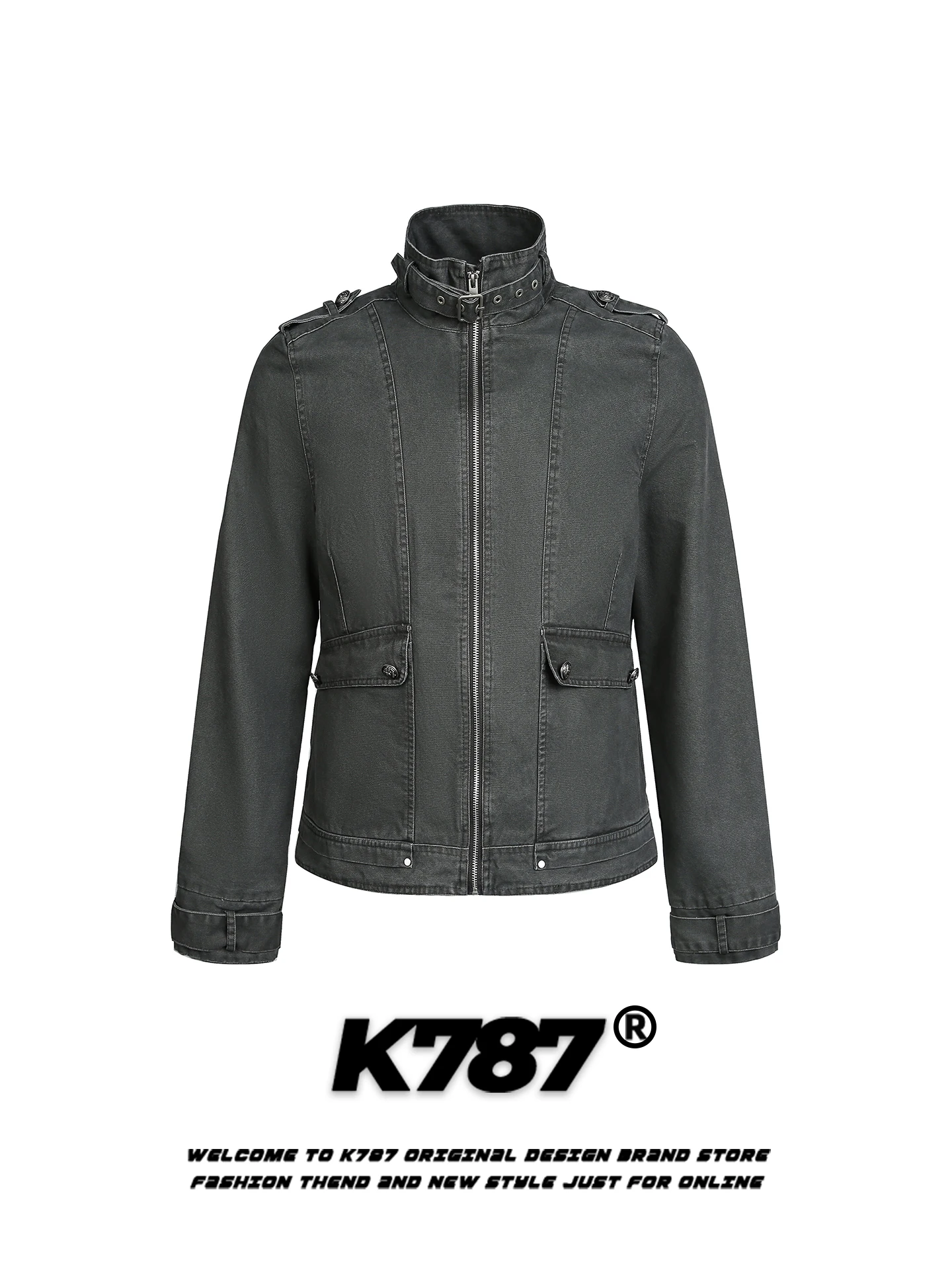 K787 American Retro Workwear Jaet Zipper Collar Loose Fit Street Sle ex Spring Outerwear Casual Cotton Youth Faion
K787 American Retro Workwear Jaet Zipper Collar Loose Fit Street Sle ex Spring Outerwear Casual Cotton Youth Faion