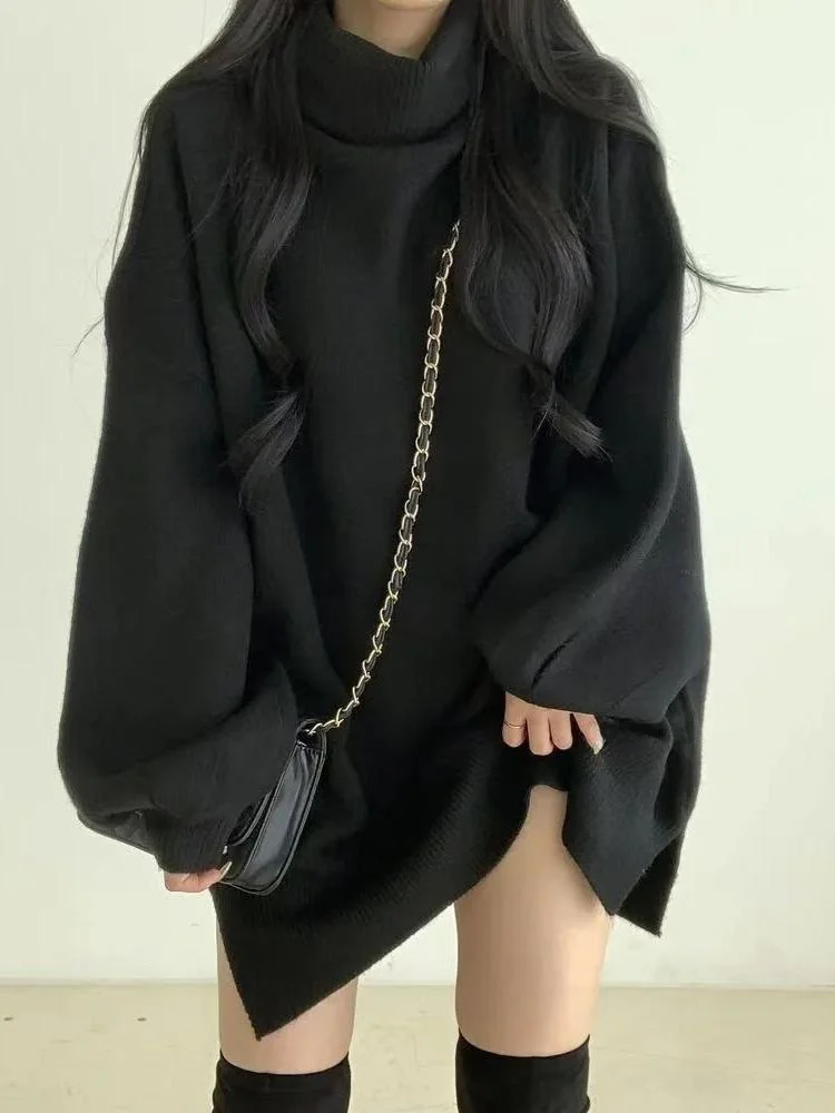 Осенне-зимний женский вязаный свитер с высоким воротом и длинными рукавами, свободного кроя, с боковыми разрезами, теплый, модный, для повседневной носки
Осенне-зимний женский вязаный свитер с высоким воротом и длинными рукавами, свободного кроя, с боковыми разрезами, теплый, модный, для повседневной носки