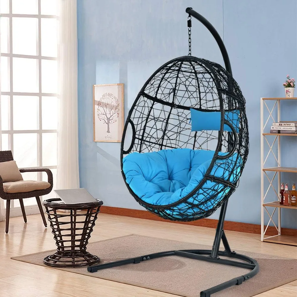 Hanging Egg Chair, 36.5-Width Oversized Swing Chair with C-Hammock Stand Set, Hammock Chair with Soft Seat Cushion & Pillow, Mu
Hanging Egg Chair, 36.5-Width Oversized Swing Chair with C-Hammock Stand Set, Hammock Chair with Soft Seat Cushion & Pillow, Mu