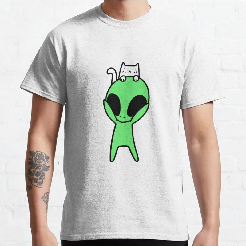 Cat and Alien cute Alien With Sphynx Cat Graphic T Shirts Adult S-6XL large size Gift t shirt for men
Cat and Alien cute Alien With Sphynx Cat Graphic T Shirts Adult S-6XL large size Gift t shirt for men