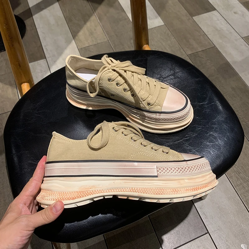 6CM New Women's Khaki Platform Canvas Sneakers Lace-up Comfortable Shoes Fashion Outdoor Multi-functional Sports Canvas Shoes
6CM New Women's Khaki Platform Canvas Sneakers Lace-up Comfortable Shoes Fashion Outdoor Multi-functional Sports Canvas Shoes
