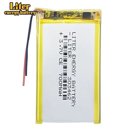 100pcs Liter 3.7V 700mAh 303462 Lipo Battery Rechargeable Lithium Polymer Battery for E-books, digital devices
100pcs Liter 3.7V 700mAh 303462 Lipo Battery Rechargeable Lithium Polymer Battery for E-books, digital devices