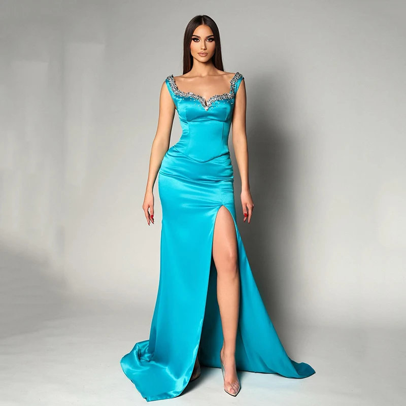Thinyfull 2023 Mermaid Prom Dresses Beadings Side Slit Evening Dress Formal Saudi Arabia Cocktail Party Prom Gowns Custom Size
Thinyfull 2023 Mermaid Prom Dresses Beadings Side Slit Evening Dress Formal Saudi Arabia Cocktail Party Prom Gowns Custom Size