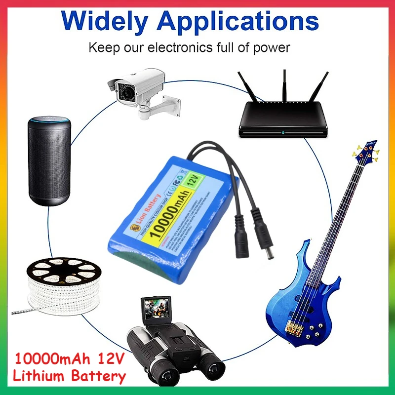 Портативная аккумуляторная батарея 10000 мАч, 12 В, литий-ионная аккумуляторная батарея 18650, зарядное устройство постоянного тока 12,6 В, аудиоусилитель видеонаблюдения
Портативная аккумуляторная батарея 10000 мАч, 12 В, литий-ионная аккумуляторная батарея 18650, зарядное устройство постоянного тока 12,6 В, аудиоусилитель видеонаблюдения