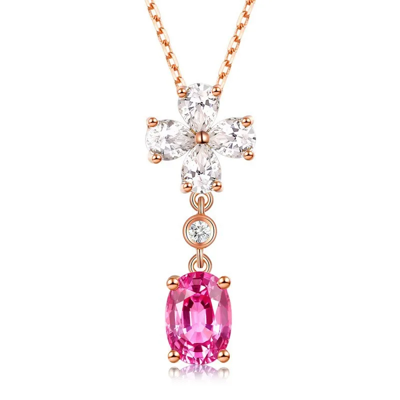 New Four-Leaf Clover Elegant Pink Zircon Tourmaline Long Earrings Necklace Pendant Gemstone Set Decoration
New Four-Leaf Clover Elegant Pink Zircon Tourmaline Long Earrings Necklace Pendant Gemstone Set Decoration