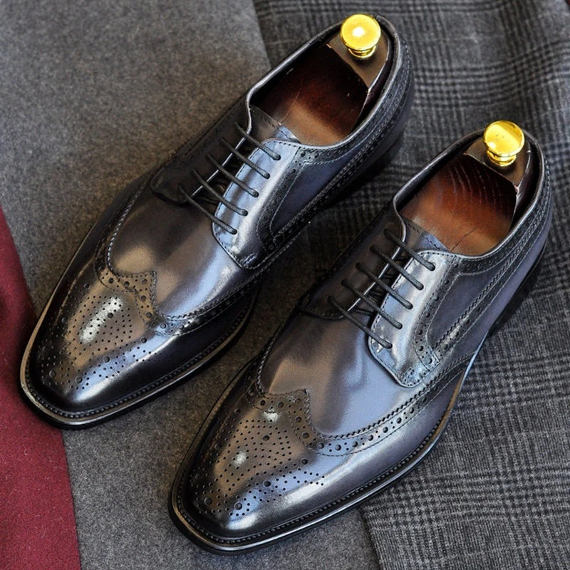 Italian Genuine Leather Men's Business Dress Leather Shoes Male Handmade Derby Cowhide Comfortable Work Wedding Shoes Black
Italian Genuine Leather Men's Business Dress Leather Shoes Male Handmade Derby Cowhide Comfortable Work Wedding Shoes Black