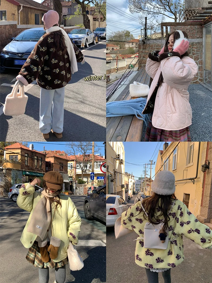 CCKOK Double-Sided Wear Thick Cotton Jacket Women's Winter Outerwear Fluffy Lamb Fur Design Commute Style Long Sleeve Loose Fit
CCKOK Double-Sided Wear Thick Cotton Jacket Women's Winter Outerwear Fluffy Lamb Fur Design Commute Style Long Sleeve Loose Fit