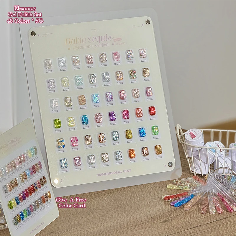 48 Colors Shiny Crushed Diamond Glitter Sequin Nail Gel | UV/LED Soak Off Nail Art Gel for Manicure & Nail Decoration
48 Colors Shiny Crushed Diamond Glitter Sequin Nail Gel | UV/LED Soak Off Nail Art Gel for Manicure & Nail Decoration