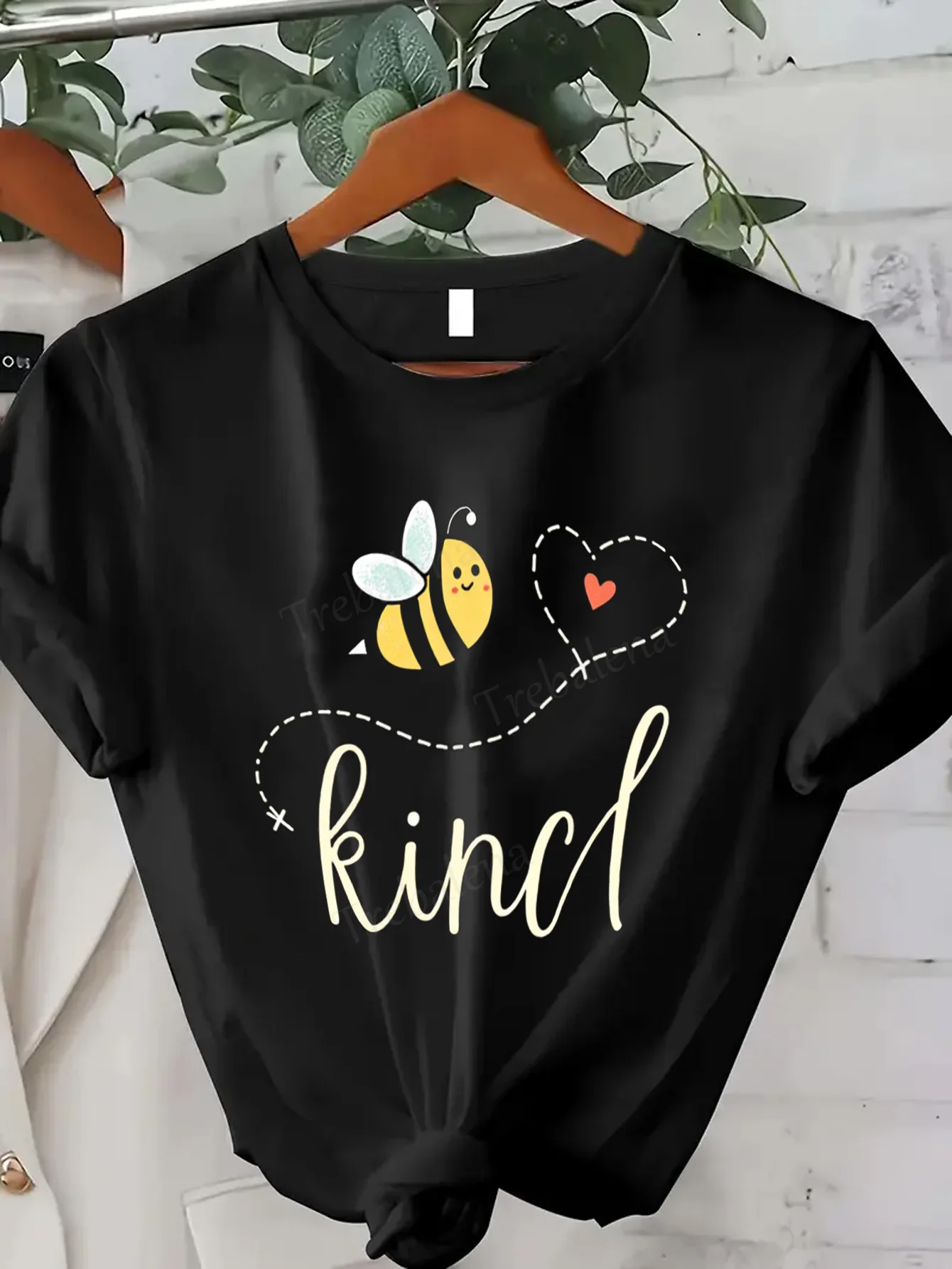 Women T-shirt Cute Bee "Kind" Print T-Shirt for Women - Casual Summer Top with Heart Design
Women T-shirt Cute Bee "Kind" Print T-Shirt for Women - Casual Summer Top with Heart Design