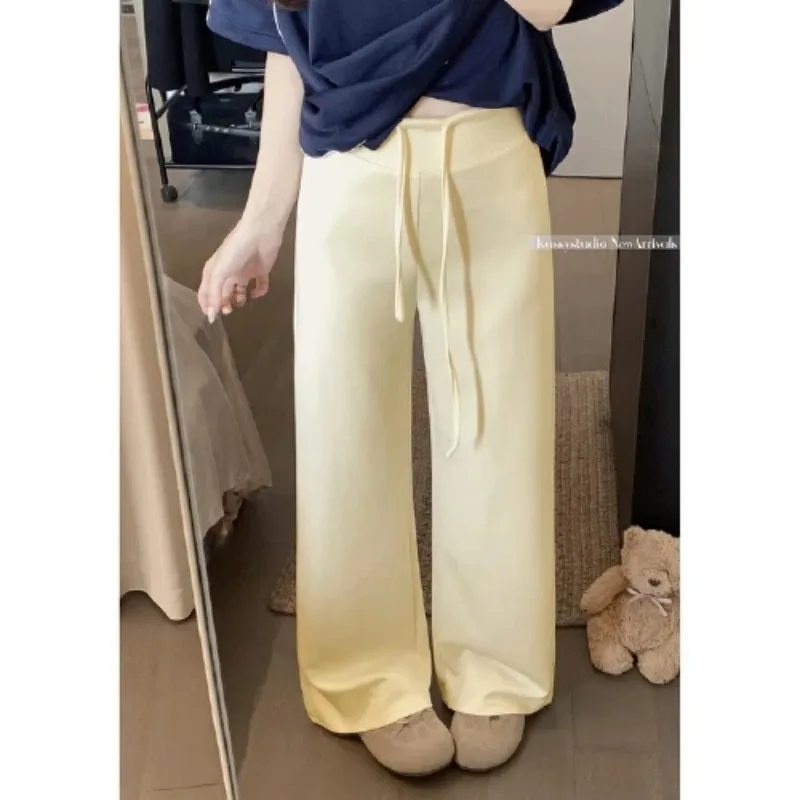 Women's Summer Thin Drawstring Wide Leg Pants Casual Loose Solid Color Trousers
Women's Summer Thin Drawstring Wide Leg Pants Casual Loose Solid Color Trousers