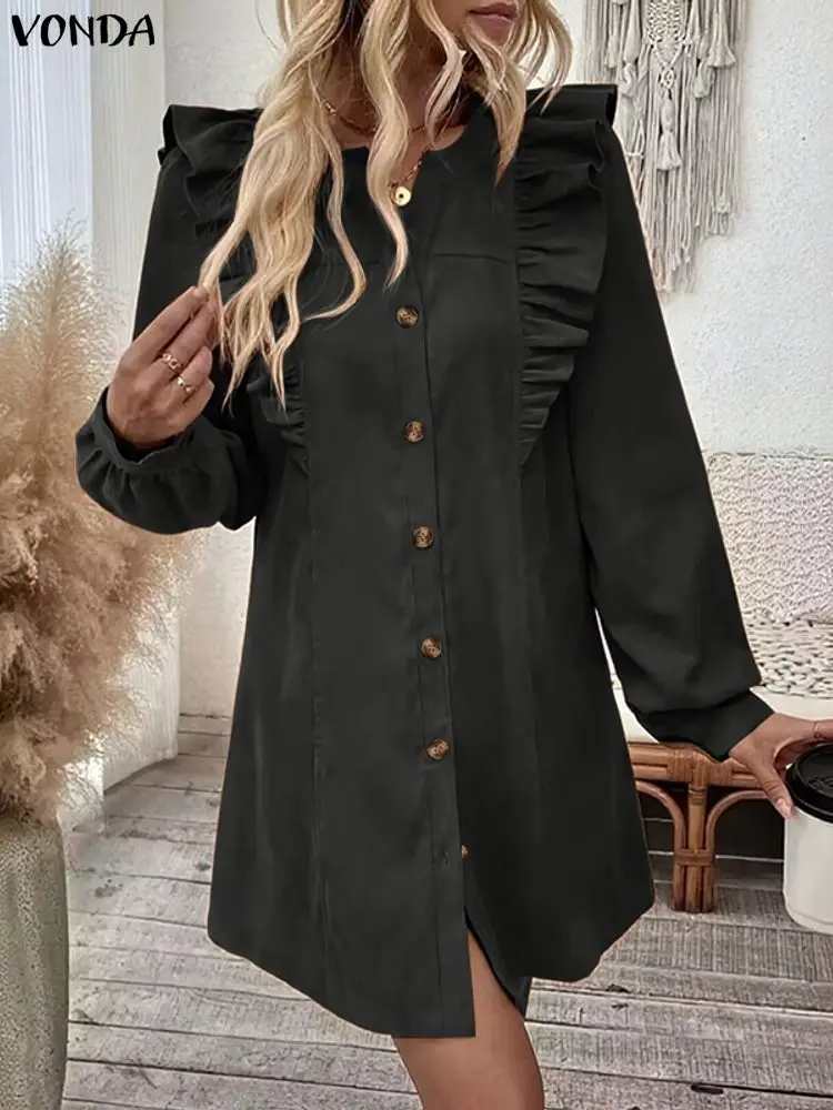 Плюс размер 5XL VONDA Элегантные вечерние платья Женский сексуальный однотонный мини-сарафан с v-образным вырезом и длинным рукавом Повседневный свободный уличный халат с рюшами
Плюс размер 5XL VONDA Элегантные вечерние платья Женский сексуальный однотонный мини-сарафан с v-образным вырезом и длинным рукавом Повседневный свободный уличный халат с рюшами