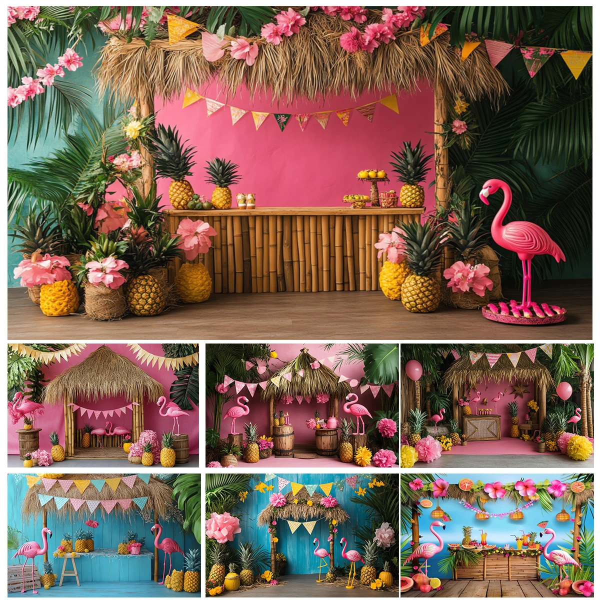Summer Hawaii Photography Backdrop Flowers Pineapple Luau Aloha Flamingo Thatched Kids Holiday Party Birthday Photo Background
Summer Hawaii Photography Backdrop Flowers Pineapple Luau Aloha Flamingo Thatched Kids Holiday Party Birthday Photo Background
