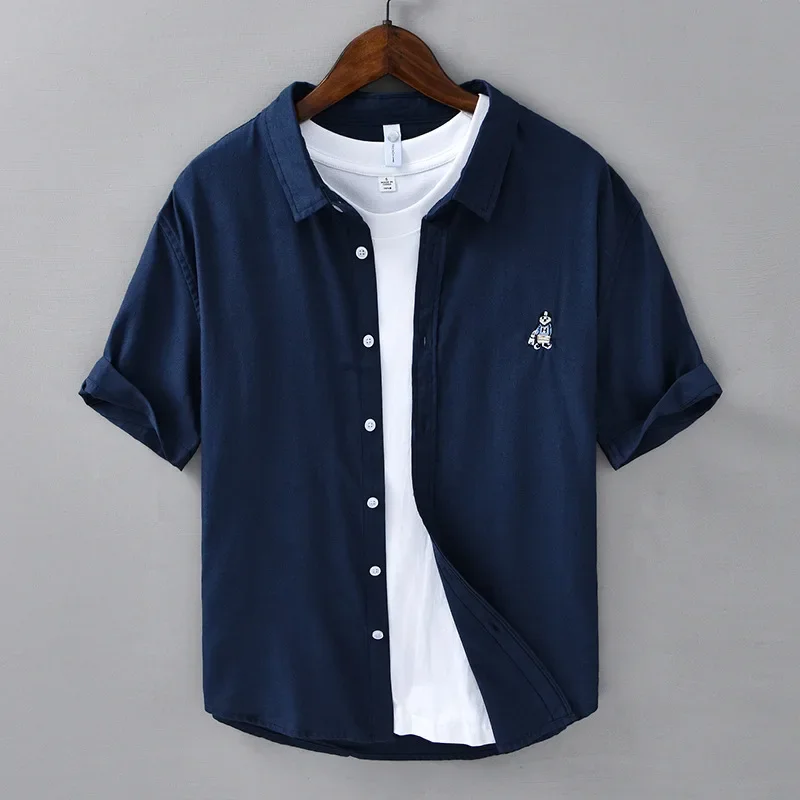 2026 Spring Summer New Simple Pure Cotton Bear Printed Short Sleeve Shirts for Men Clothing Soft Turn-down Collar Shirts
2026 Spring Summer New Simple Pure Cotton Bear Printed Short Sleeve Shirts for Men Clothing Soft Turn-down Collar Shirts