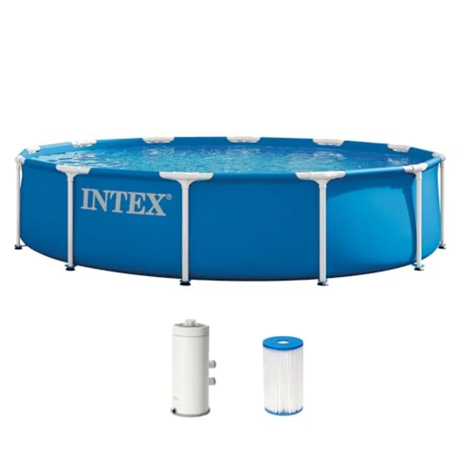 Above Ground Pool Set for backyard use, steel frame material, silver color, rust-resistant metal frame and includes 530 GPH car
Above Ground Pool Set for backyard use, steel frame material, silver color, rust-resistant metal frame and includes 530 GPH car