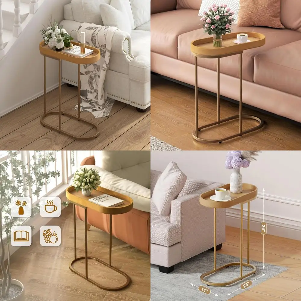 Compact C-Shaped Sofa Side Table, 26 Tall, Ideal for Living Room, Slides Under Couch
Compact C-Shaped Sofa Side Table, 26 Tall, Ideal for Living Room, Slides Under Couch