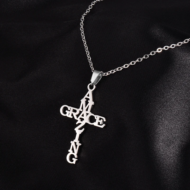 Stainless Steel Grace Amazing Name Pendant Cross Necklace For Women Men Best Friend Gift Fashion Jewelry Dropshipping
Stainless Steel Grace Amazing Name Pendant Cross Necklace For Women Men Best Friend Gift Fashion Jewelry Dropshipping