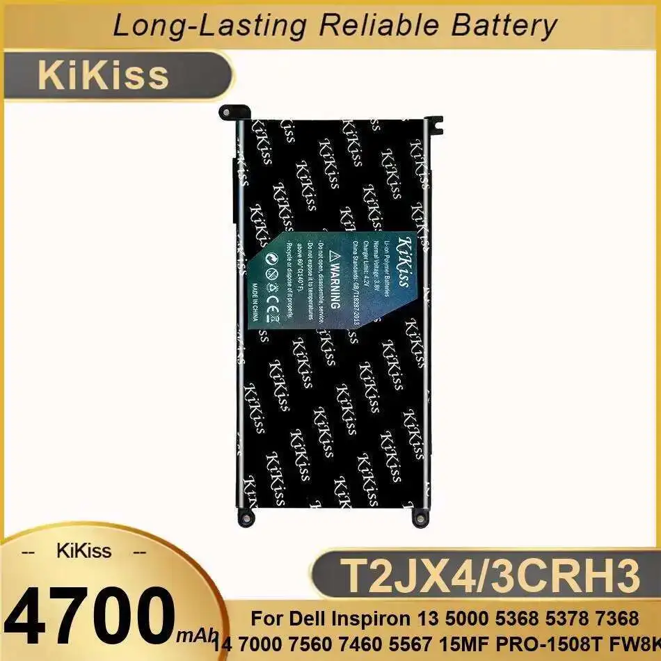 Laptop Battery T2JX4 3CRH3 4700Mah For Dell Inspiron 13 5000 5368 5378 7368 14 7000 7560 7460 5567 15MF Pro-1508T FW8KR
Laptop Battery T2JX4 3CRH3 4700Mah For Dell Inspiron 13 5000 5368 5378 7368 14 7000 7560 7460 5567 15MF Pro-1508T FW8KR