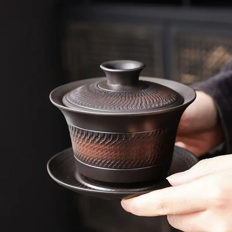 Jianshui Purple Pottery Gaiwan Ceramic Handmade Household Kung Fu Tea Set Tea Bowl Tea Cup
Jianshui Purple Pottery Gaiwan Ceramic Handmade Household Kung Fu Tea Set Tea Bowl Tea Cup