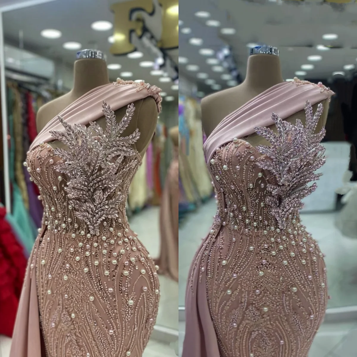 Luxurious Beaded Mermaid Evening Dresses Sleeveless Floor Length Prom Gowns Crystals Celebrity Party Customized
Luxurious Beaded Mermaid Evening Dresses Sleeveless Floor Length Prom Gowns Crystals Celebrity Party Customized