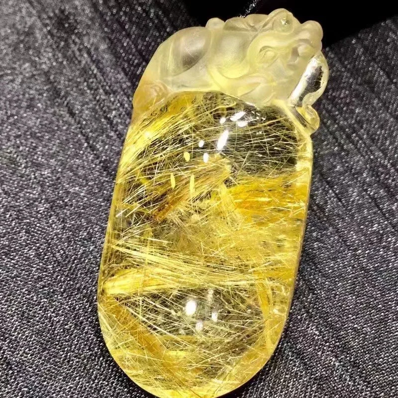 Natural Gold Rutilated Quartz Pendant Rectangle Yellow Rutilated Quartz Jewelry 49*24*16mm Men Women Brazil AAAAAAA
Natural Gold Rutilated Quartz Pendant Rectangle Yellow Rutilated Quartz Jewelry 49*24*16mm Men Women Brazil AAAAAAA