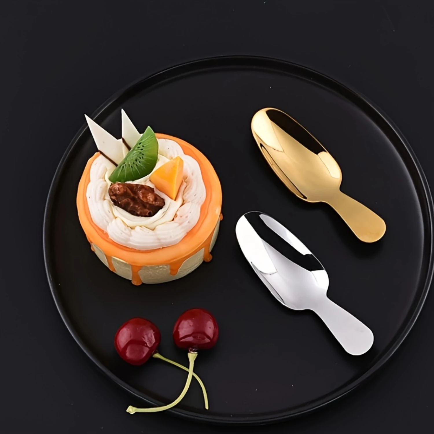 Stainless Steel Square Ice Cream Scoop Set with Short Handle, Flat Head Dessert Spoon, Gold and Silver (Pack of 2)
Stainless Steel Square Ice Cream Scoop Set with Short Handle, Flat Head Dessert Spoon, Gold and Silver (Pack of 2)