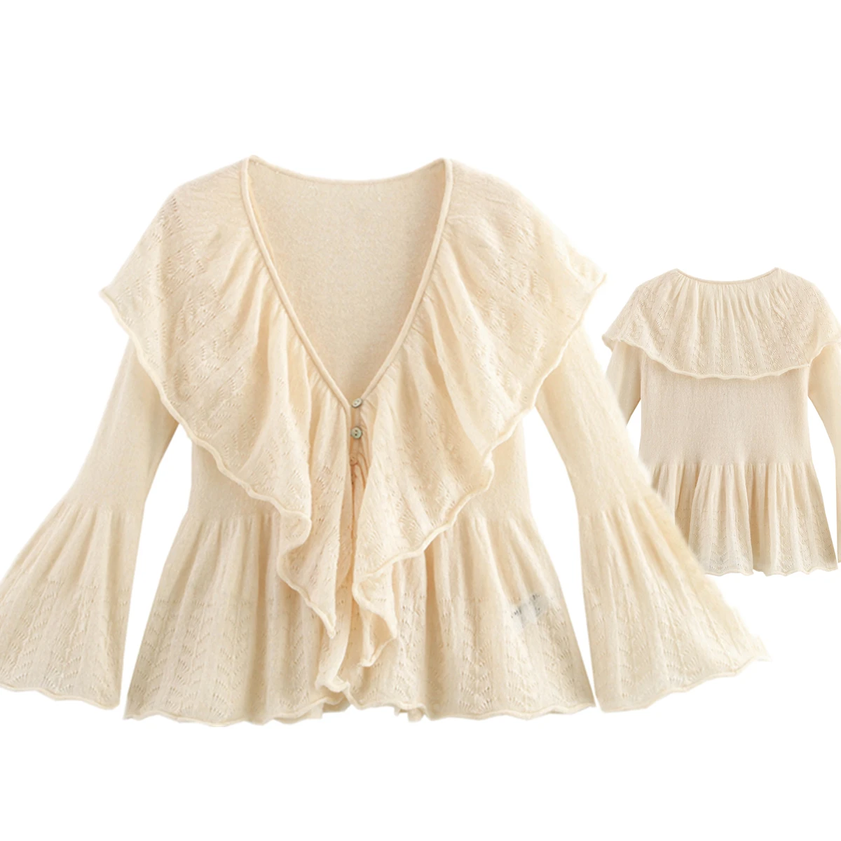 Withered 2025 Spring French Elegant Beige Layered Shirt Top With V-neck Flared Sleeves Blouse Women Casual Shirt
Withered 2025 Spring French Elegant Beige Layered Shirt Top With V-neck Flared Sleeves Blouse Women Casual Shirt