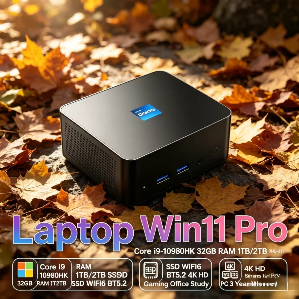 Mini PC Laptop Win11 Pro Core i9-10980HK 32GB RAM 1TB/2TB SSD WiFi6 BT5.2 4K HD Office & Gaming 3-Year Warranty
Mini PC Laptop Win11 Pro Core i9-10980HK 32GB RAM 1TB/2TB SSD WiFi6 BT5.2 4K HD Office & Gaming 3-Year Warranty
