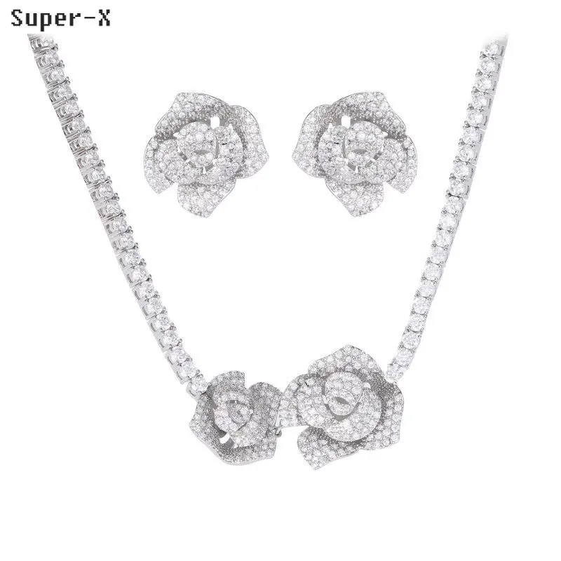 bling bling jewelry sets flower necklace earrings silver color zirconia dinner party elegant jewelry women anniversary gift
bling bling jewelry sets flower necklace earrings silver color zirconia dinner party elegant jewelry women anniversary gift