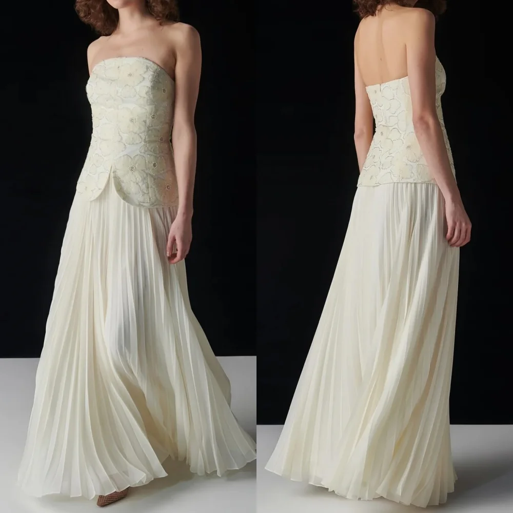 Customized High Quality Classic Chiffon Flower Beading Straight Strapless Long Dresses Bespoke Occasion Dresses Matching Formal
Customized High Quality Classic Chiffon Flower Beading Straight Strapless Long Dresses Bespoke Occasion Dresses Matching Formal