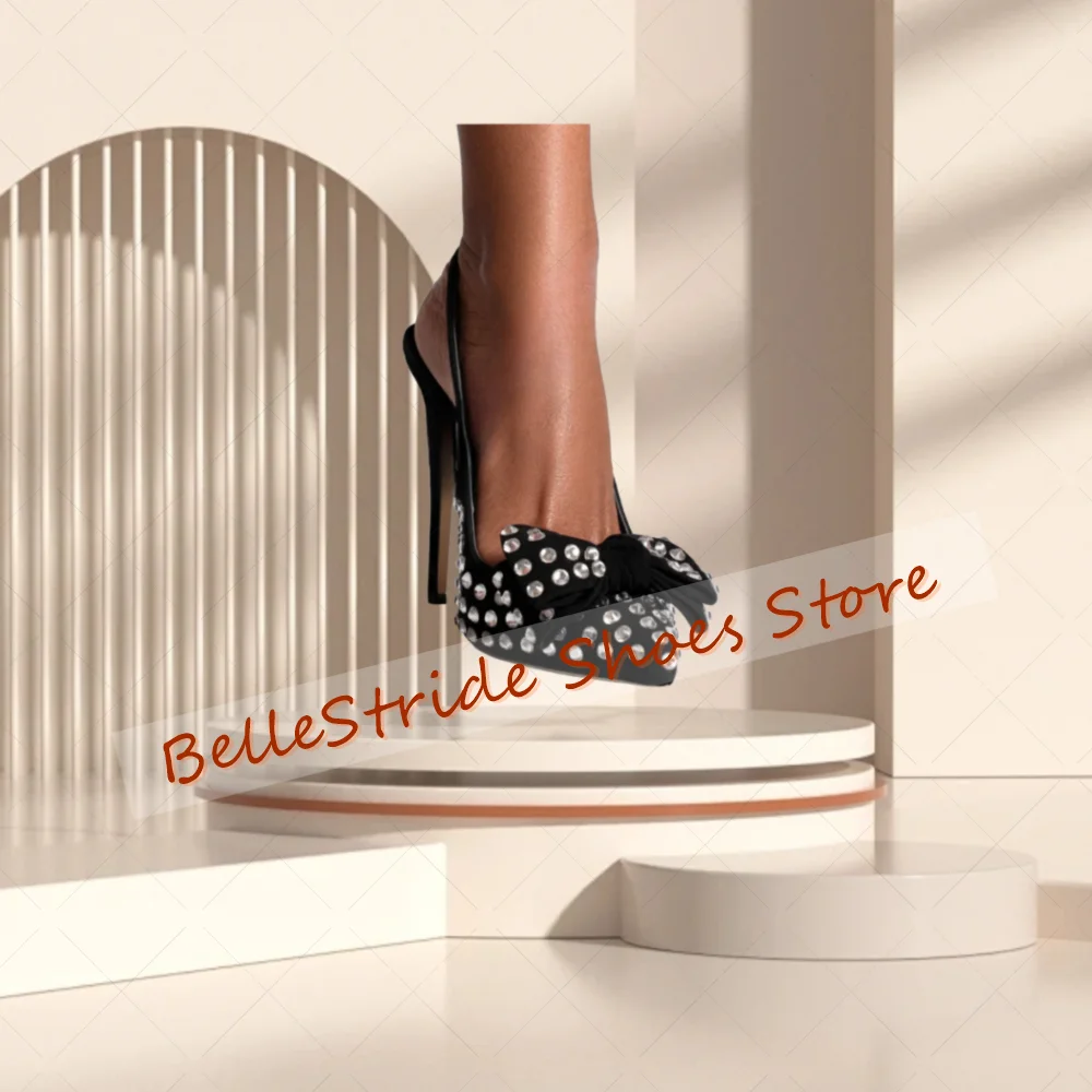 Black Crystal Bow knot Decor Sandals Pointed Toe Women Shoes Stilettos High Heels Party Banquet Dating 2025 Zapatos Para Mujere
Black Crystal Bow knot Decor Sandals Pointed Toe Women Shoes Stilettos High Heels Party Banquet Dating 2025 Zapatos Para Mujere