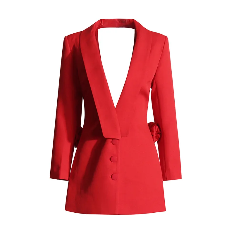 Women's Sexy V-Neck Hollow Halter Blazer High-End Autumn Suit Rose Design Fashionable Outerwear 2025 new blazer vrouwen traf
Women's Sexy V-Neck Hollow Halter Blazer High-End Autumn Suit Rose Design Fashionable Outerwear 2025 new blazer vrouwen traf
