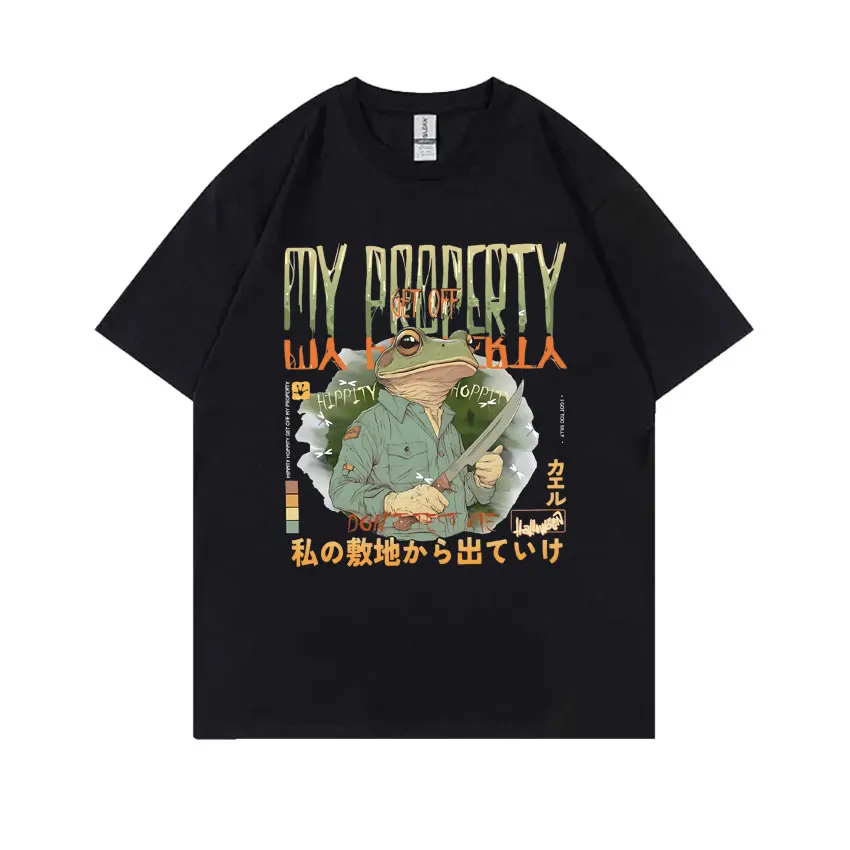 Hippity Hoppity Get Off My Property Frog Tshirt Men Women Japanese Vintage Casual Oversized T Shirts Men's 100% Cotton T-shirts
Hippity Hoppity Get Off My Property Frog Tshirt Men Women Japanese Vintage Casual Oversized T Shirts Men's 100% Cotton T-shirts