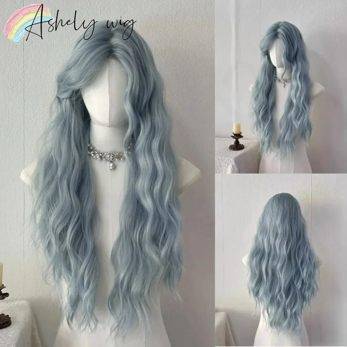 Light Blue Wig for Women Long Curly Wavy Hair Lolita Cosplay Wig for Women Synthetic Wigs for Daily Use Headband Wig Pelucas 가발
Light Blue Wig for Women Long Curly Wavy Hair Lolita Cosplay Wig for Women Synthetic Wigs for Daily Use Headband Wig Pelucas 가발