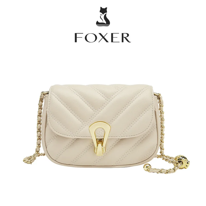 FOXER 2026 Новая женская стеганая сумка через плечо из спилковой кожи с металлической цепочкой и замком для вечеринок, весна-лето, модная модель
FOXER 2026 Новая женская стеганая сумка через плечо из спилковой кожи с металлической цепочкой и замком для вечеринок, весна-лето, модная модель