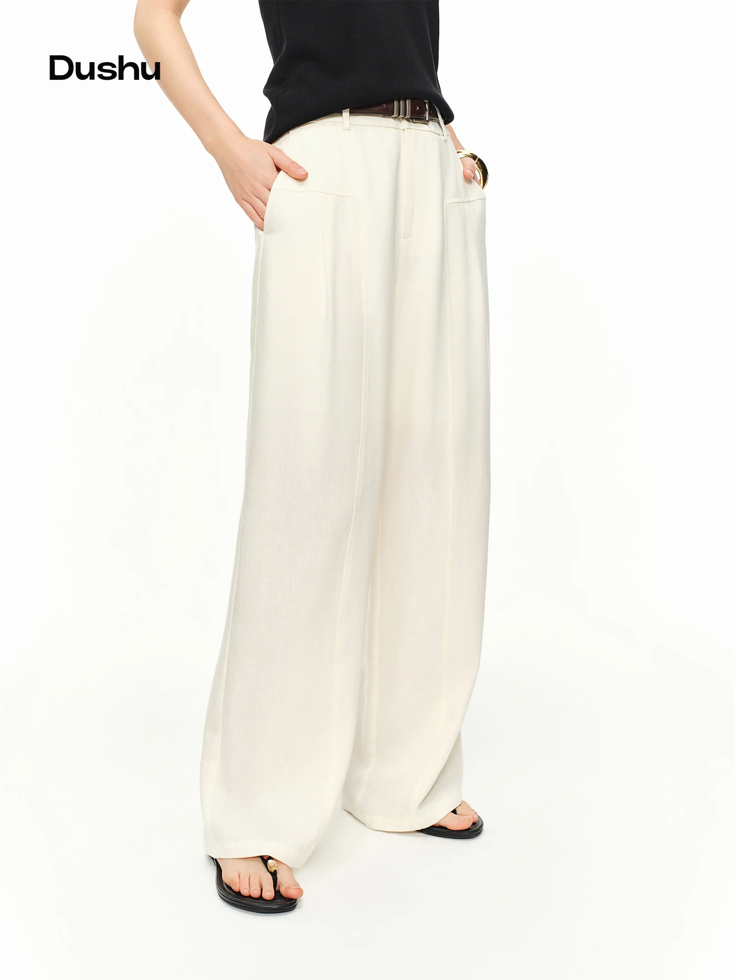 DUSHU High-waisted Wide-leg Trousers Women Commuting Trendy Casual and Breathable Beige Pants for Summer Simple 2026
DUSHU High-waisted Wide-leg Trousers Women Commuting Trendy Casual and Breathable Beige Pants for Summer Simple 2026