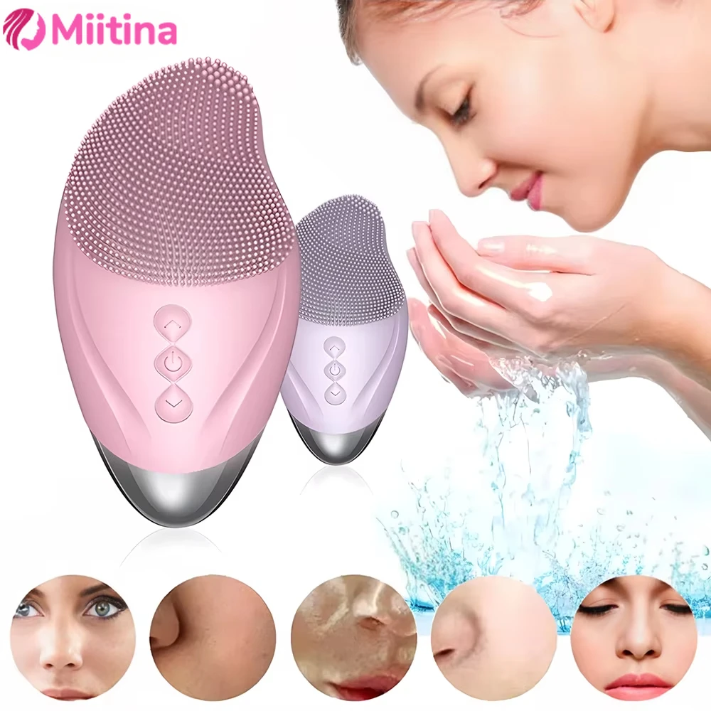Electric Silicone Facial Cleanser Rechargeable and Heatable Electric Facial Cleanser Inlet Waterproof Sound Wave Face Cleaner
Electric Silicone Facial Cleanser Rechargeable and Heatable Electric Facial Cleanser Inlet Waterproof Sound Wave Face Cleaner