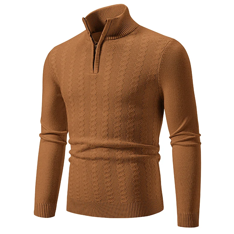 Men's Fashion Half Zipper Knit Pullovers Solid Mock Neck Sweaters Korean Slim Fit Knitted Sweater Men Warm Pullover Knitwear
Men's Fashion Half Zipper Knit Pullovers Solid Mock Neck Sweaters Korean Slim Fit Knitted Sweater Men Warm Pullover Knitwear