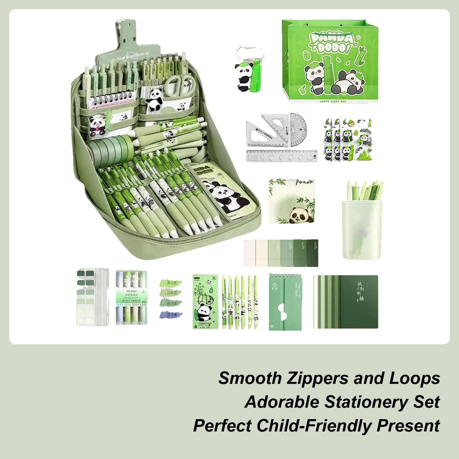 Panda Stationery Set, Primary School Learning Supplies Set Writing Tools Accessories with Stickers Keychain Pencil Case
Panda Stationery Set, Primary School Learning Supplies Set Writing Tools Accessories with Stickers Keychain Pencil Case