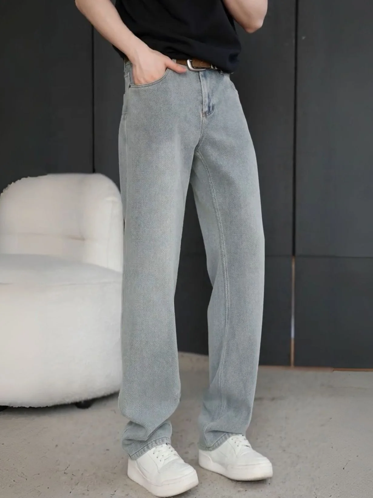 Summer Thin Straight Leg Men's Jeans Galaxy Pattern Iceberg Blue Casual Loose Fit Versatile Long Pants mid Waist Button Closure
Summer Thin Straight Leg Men's Jeans Galaxy Pattern Iceberg Blue Casual Loose Fit Versatile Long Pants mid Waist Button Closure