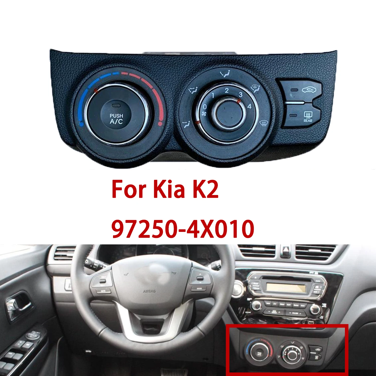 For Kia K2 air conditioning switch control panel assembly - Air conditioning AC cooling and heating operation switch 97250-4X01
For Kia K2 air conditioning switch control panel assembly - Air conditioning AC cooling and heating operation switch 97250-4X01