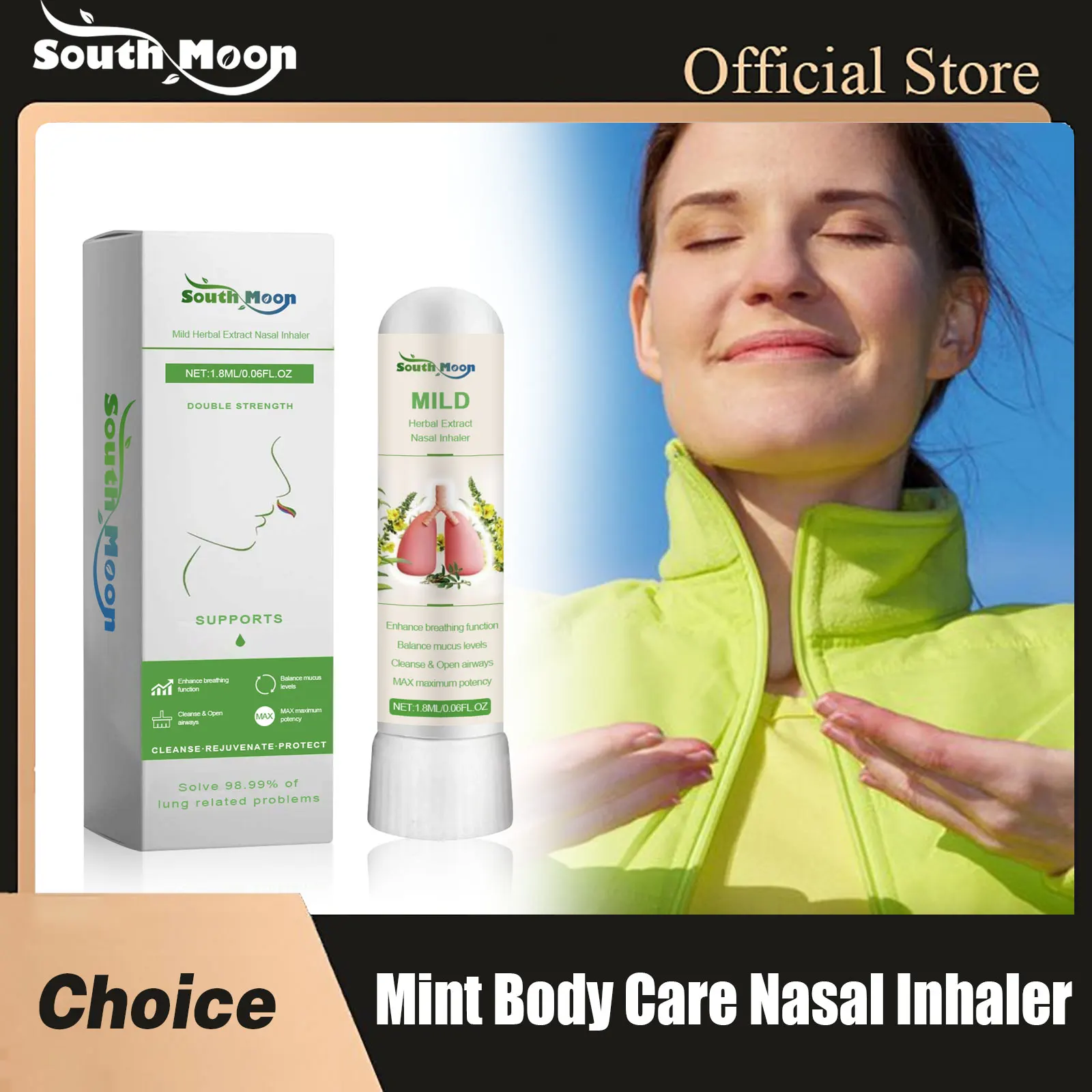 South Moon Mint Body Care Nasal Inhaler Restore Energy Breath Refreshing Awaken Brain Portable Daily Essential Oil Nasal Inhaler
South Moon Mint Body Care Nasal Inhaler Restore Energy Breath Refreshing Awaken Brain Portable Daily Essential Oil Nasal Inhaler