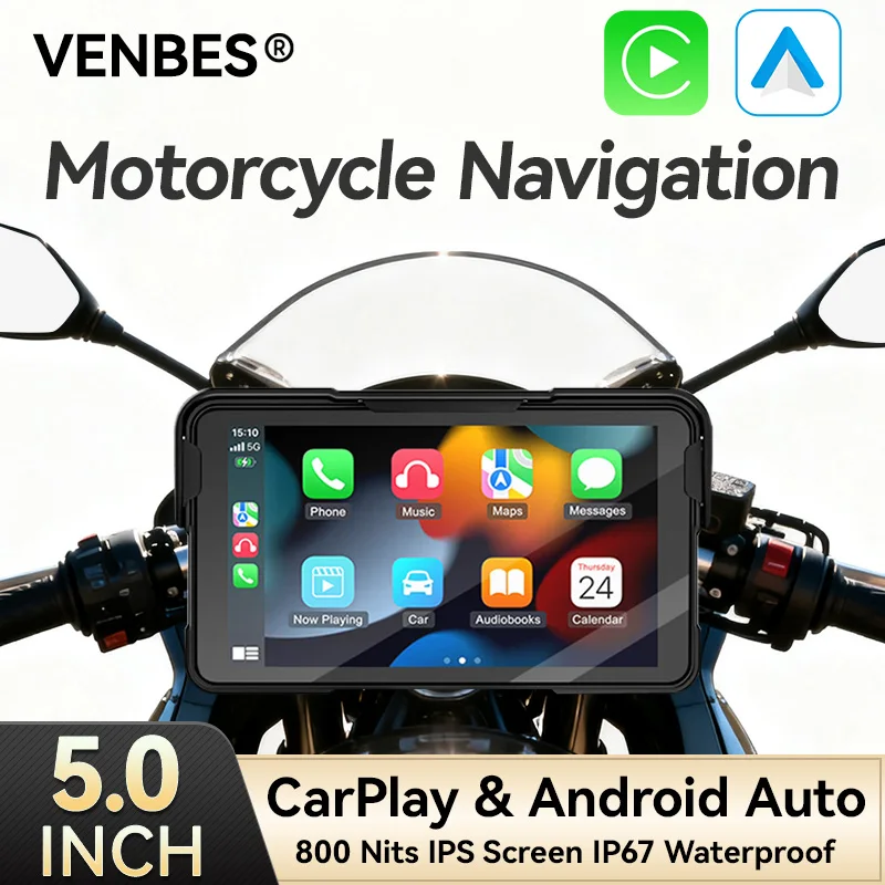 VENBES 5" Motorcycle Carplay Wireless Android Auto Carplay GPS USB Type-C Bluetooth IP67 Waterproof Screen
VENBES 5" Motorcycle Carplay Wireless Android Auto Carplay GPS USB Type-C Bluetooth IP67 Waterproof Screen