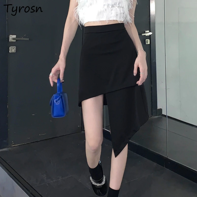 Black Skirts Women Design Asymmetrical All-match High Waist Personality Haranjuku Stylish Ladies Summer Pure Faldas Temperament
Black Skirts Women Design Asymmetrical All-match High Waist Personality Haranjuku Stylish Ladies Summer Pure Faldas Temperament