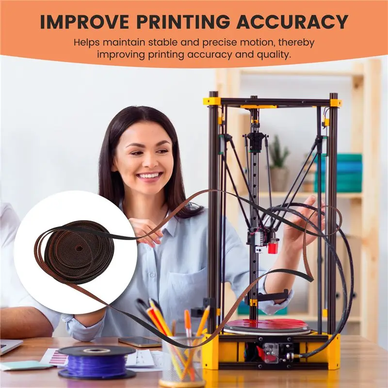 2GT-6Mm Synchronous Belt GT2-3D Print Non-Slip Synchronous Belt Printer Parts 10M
2GT-6Mm Synchronous Belt GT2-3D Print Non-Slip Synchronous Belt Printer Parts 10M