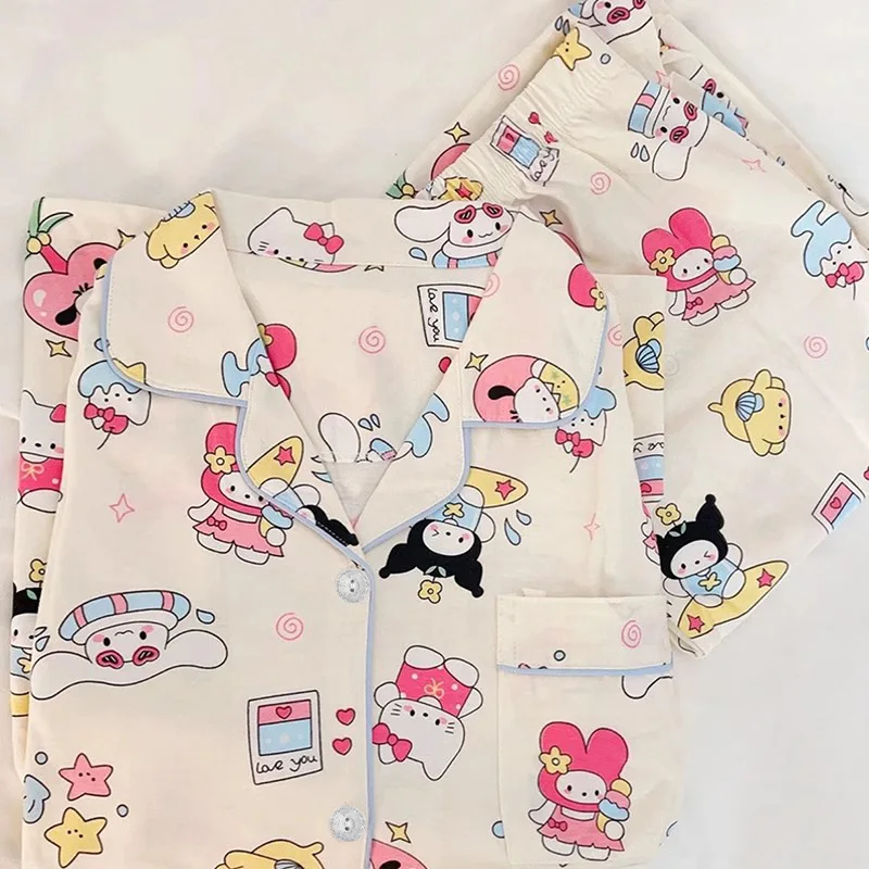 Japanese Student Party Collared Cardigan Home Clothes Autumn Cartoon Long Sleeved Pajamas for Women Pajama Sets Women's Sleep
Japanese Student Party Collared Cardigan Home Clothes Autumn Cartoon Long Sleeved Pajamas for Women Pajama Sets Women's Sleep