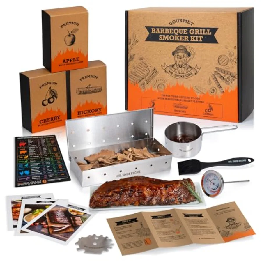 Wood Smoked BBQ Grill Set 12 Pcs Grill Kit Smoker Box BBQ Gifts for Men Smoked Meat Accessories and Grilling Gifts for Men Uniq
Wood Smoked BBQ Grill Set 12 Pcs Grill Kit Smoker Box BBQ Gifts for Men Smoked Meat Accessories and Grilling Gifts for Men Uniq