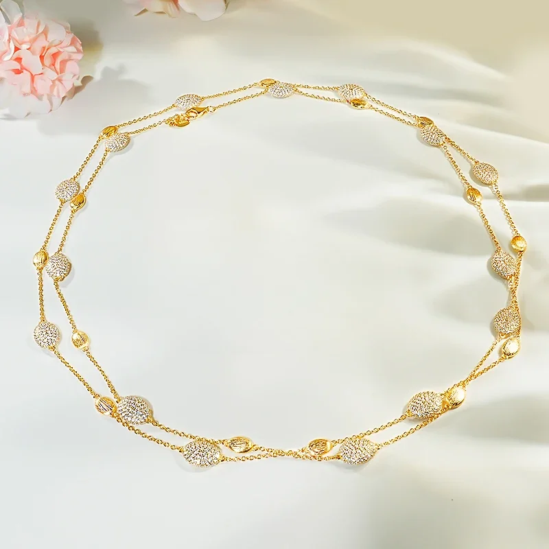 Gold-plated sweater chain s925 sterling silver necklace for women's minimalist trendsetter collarbone chain niche
Gold-plated sweater chain s925 sterling silver necklace for women's minimalist trendsetter collarbone chain niche