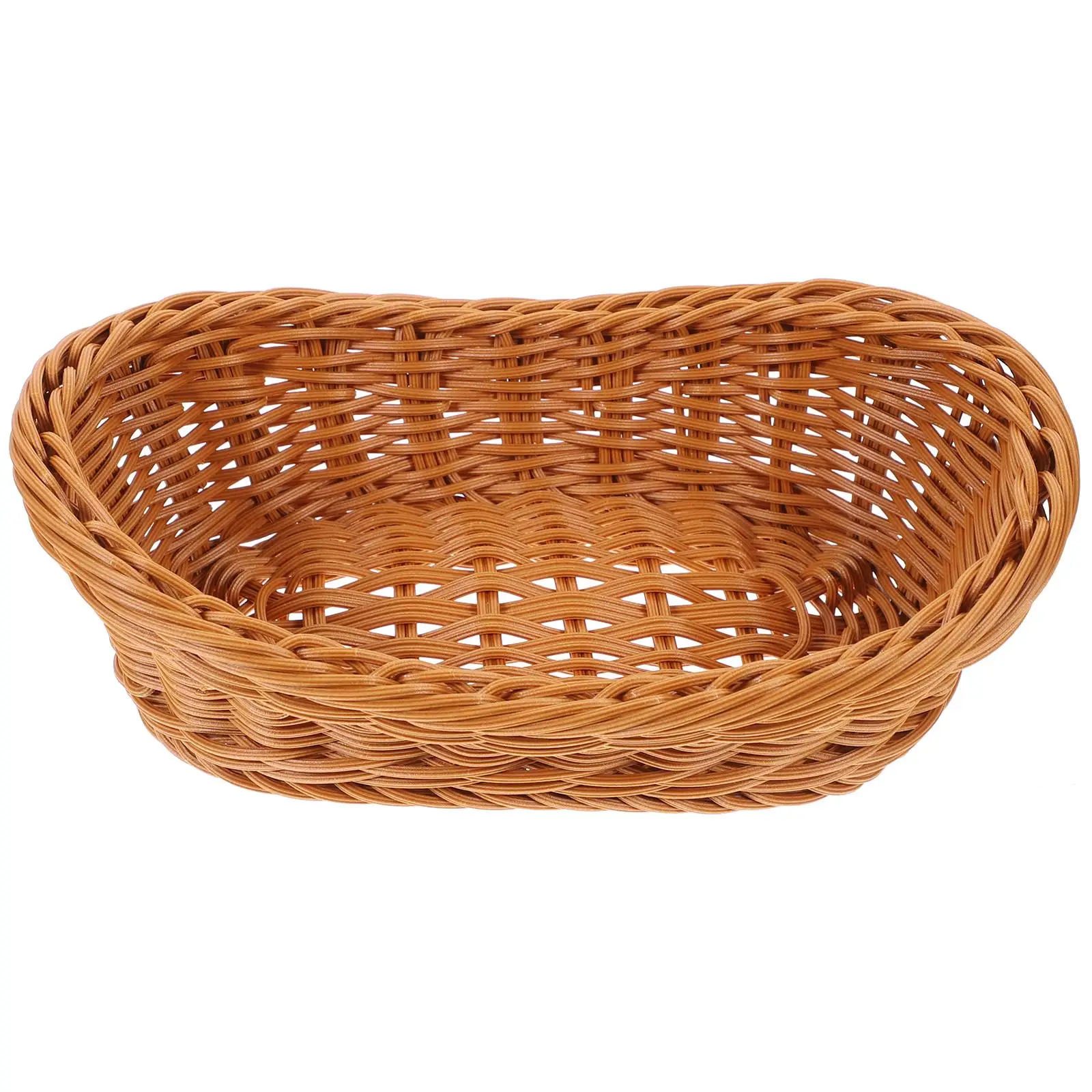 Rattan Bread Basket Small Light Brown Plastic Safe Dessert Multi function Fruits Snacks Kitchen Household Storage Container
Rattan Bread Basket Small Light Brown Plastic Safe Dessert Multi function Fruits Snacks Kitchen Household Storage Container