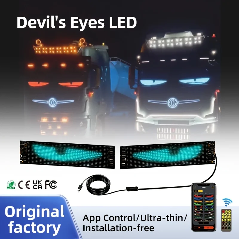 Set of 2 Adjustable LED Matrix Panels Featuring Full-Color Display, Dimmable Graphite RGB Lights, Controllable Via an App Or Rem
Set of 2 Adjustable LED Matrix Panels Featuring Full-Color Display, Dimmable Graphite RGB Lights, Controllable Via an App Or Rem