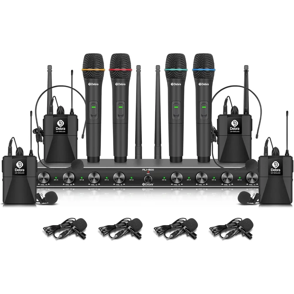 Audio AU800 Pro UHF 8-канальная беспроводная микрофонная система с беспроводными ручными петличными микрофонами-гарнитурами, металлическим приемником
Audio AU800 Pro UHF 8-канальная беспроводная микрофонная система с беспроводными ручными петличными микрофонами-гарнитурами, металлическим приемником